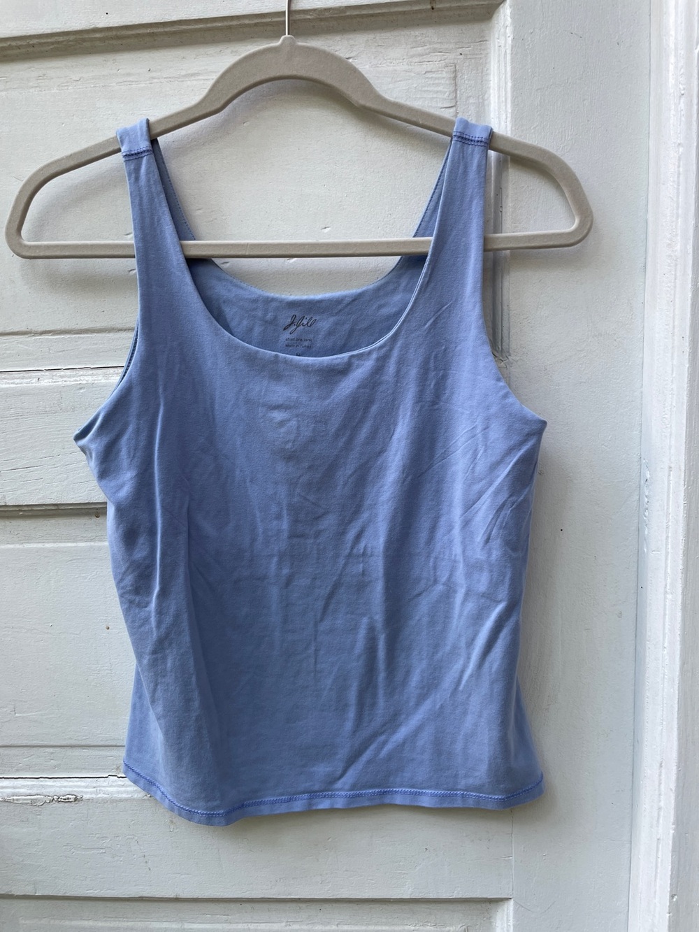 J.Jill Cotton Lycra Shelf-Bra Tank – Periwinkle Blue – Medium